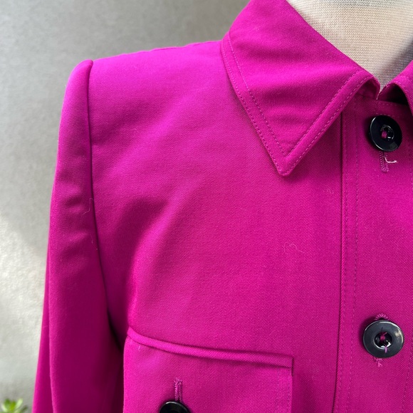Vintage 80s fuchsia pink wool blazer jacket by Valentino Miss V Sz 38 4 - Picture 2 of 11